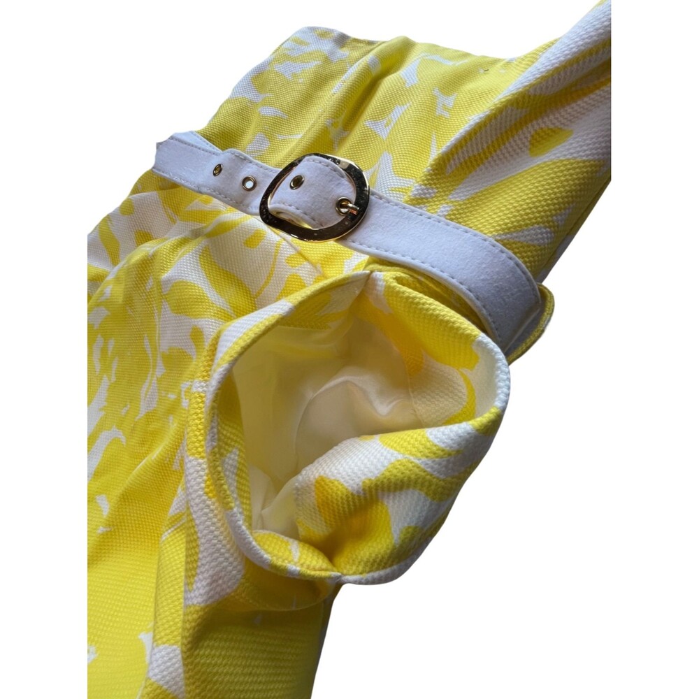 Shoshanna Dress Mini Sweetheart Strapless Yellow White Floral Tropical Cotton 4 - Picture 11 of 15